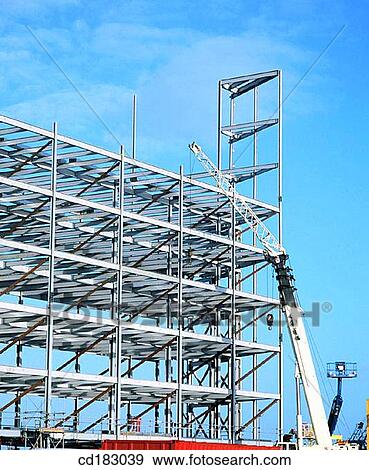 Steel framework, block of flats under construction View Large Photo Image Stock Photo - Steel framework, block of flats under construction. Fotosearch