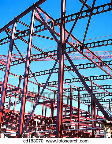 Steel framework, leisure centre under construction View Large Photo Image Stock Image - Steel framework, leisure centre under construction. Fotosearch