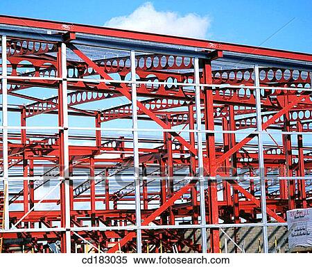 Steel framework, leisure centre under construction View Large Photo Image Stock Photography - Steel framework, leisure centre under construction. Fotosearch