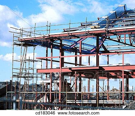 Steel framework, offices under construction View Large Photo Image Stock Photograph - Steel framework, offices under construction. Fotosearch