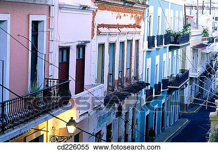 Stock Photography - Street. San Juan. Puerto Rico. West Indies. Caribbean. Fotosearch