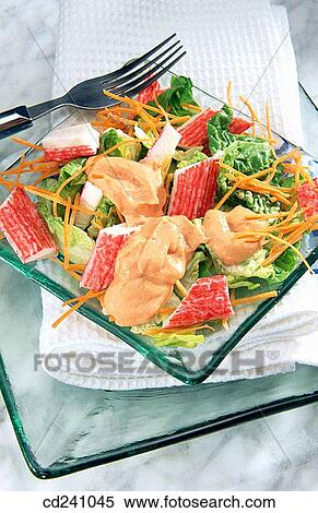 Surimi salad View Large Photo Image Stock Photography - Surimi salad. Fotosearch