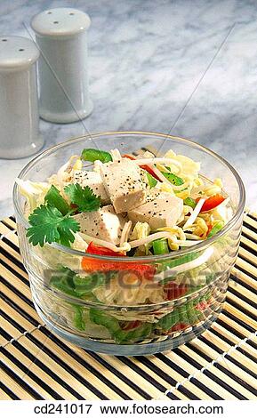 Tofu salad View Large Photo Image Stock Photo - Tofu salad. Fotosearch