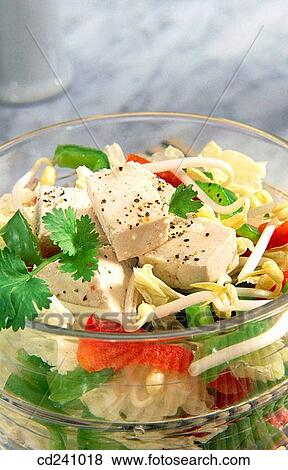 Tofu salad View Large Photo Image Stock Photo - Tofu salad. Fotosearch