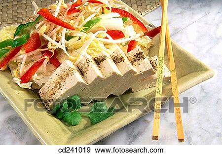 Tofu salad View Large Photo Image Stock Photo - Tofu salad. Fotosearch