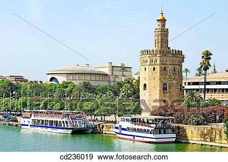 Torre del Oro. Seville. Andalusia, Spain View Large Photo Image Stock Photo - Torre del Oro. Seville. Andalusia, Spain. Fotosearch