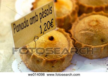 Stock Photo - Traditional Majorcan products. Empanadas Mallorca Majorca. Balearic Islands. Spain. Fotosearch