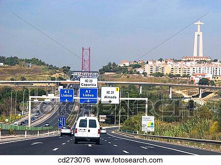 A2 freeway into city, Lisbon. Portugal View Large Photo Image Stock Photograph - A2 freeway into city, Lisbon. Portugal. Fotosearch