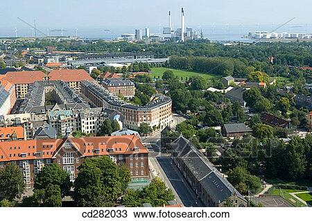 Aerial view, Copenhagen, Denmark View Large Photo Image Stock Image - Aerial view, Copenhagen, Denmark. Fotosearch