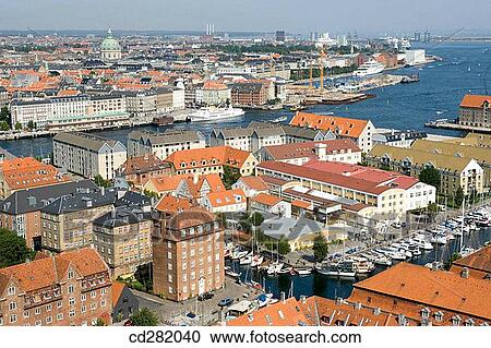 Aerial view, Copenhagen, Denmark View Large Photo Image Stock Image - Aerial view, Copenhagen, Denmark. Fotosearch