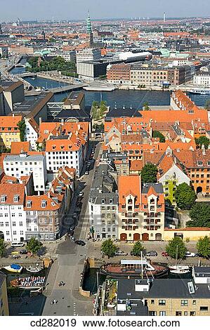 Aerial view, Copenhagen, Denmark View Large Photo Image Stock Photo - Aerial view, Copenhagen, Denmark. Fotosearch