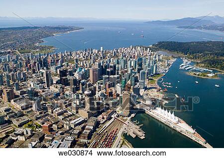 Aerial view of downtown Vancouver. British Columbia, Canada View Large Photo Image Picture - Aerial view of downtown Vancouver. British Columbia, Canada. Fotosearch