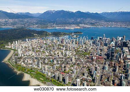 Aerial view of downtown Vancouver. British Columbia, Canada View Large Photo Image Stock Image - Aerial view of downtown Vancouver. British Columbia, Canada. Fotosearch