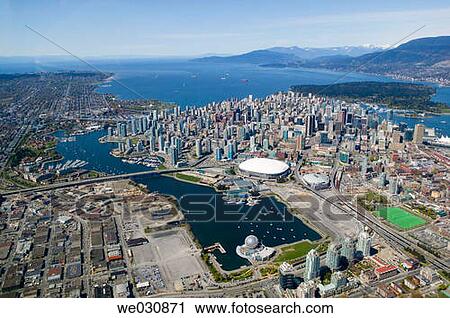 Aerial view of downtown Vancouver. British Columbia, Canada View Large Photo Image Stock Image - Aerial view of downtown Vancouver. British Columbia, Canada. Fotosearch