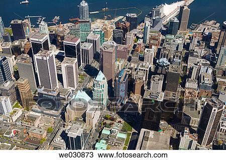 Aerial view of downtown Vancouver. British Columbia, Canada View Large Photo Image Stock Image - Aerial view of downtown Vancouver. British Columbia, Canada. Fotosearch