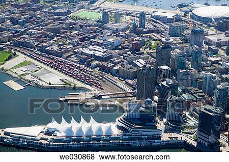 Aerial view of downtown Vancouver. British Columbia, Canada View Large Photo Image Stock Photo - Aerial view of downtown Vancouver. British Columbia, Canada. Fotosearch