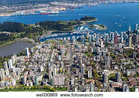 Aerial view of downtown Vancouver. British Columbia, Canada View Large Photo Image Stock Photo - Aerial view of downtown Vancouver. British Columbia, Canada. Fotosearch