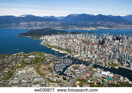 Aerial view of downtown Vancouver. British Columbia, Canada View Large Photo Image Stock Photo - Aerial view of downtown Vancouver. British Columbia, Canada. Fotosearch
