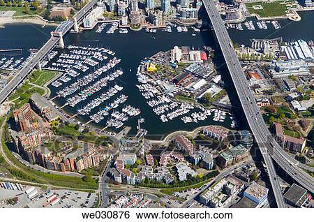 Aerial view of Granville Island and area, Vancouver. British Columbia, Canada View Large Photo Image Stock Photograph - Aerial view of Granville Island and area, Vancouver. British Columbia, Canada. Fotosearch