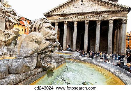 Agrippa's Pantheon in Piazza della Rotonda. Rome. Italy View Large Photo Image Picture - Agrippa's Pantheon in Piazza della Rotonda. Rome. Italy. Fotosearch