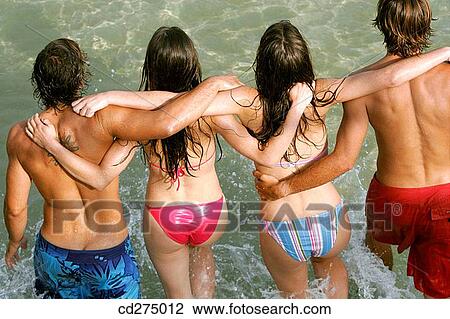 amusement, bathe, back view, 20's View Large Photo Image Stock Image - amusement, bathe, back view, 20's. Fotosearch