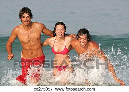 amusement, beach, bathing, bathe, 20's View Large Photo Image Stock Photo - amusement, beach, bathing, bathe, 20's. Fotosearch