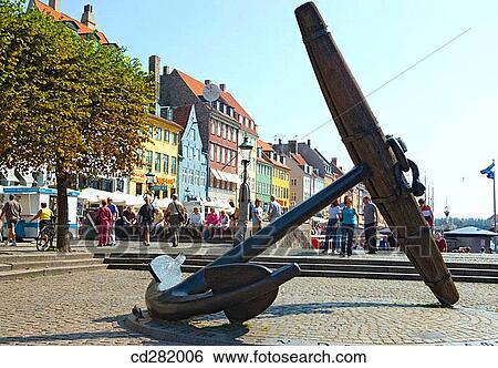 Stock Photograph - Anchor at Nyhavn, Copenhagen, Denmark. Fotosearch
