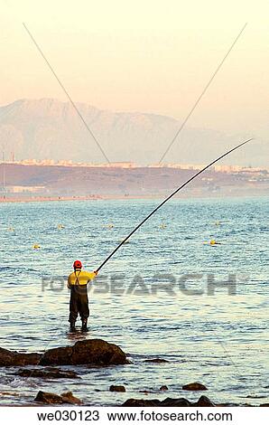 Stock Image - angle, back view, angling, angler, ability. Fotosearch