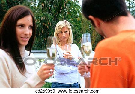 Stock Photo - angry, chatting up, chat, 30's. Fotosearch
