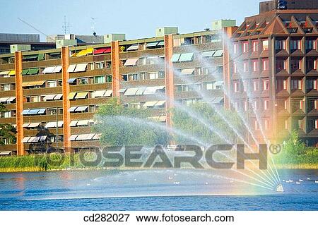 Apartment building beside Sankt Jorgens So, Copenhagen, Denmark View Large Photo Image Stock Photo - Apartment building beside Sankt Jorgens So, Copenhagen, Denmark. Fotosearch