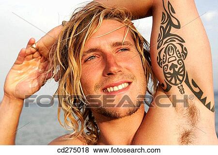 Stock Photo - Arms raised, Close-up, carefree, absorbed. Fotosearch