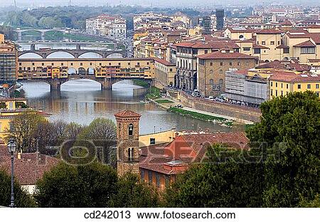 Arno River and city view from Piazzale Michelangelo. Florence. Tuscany, Italy View Large Photo Image Stock Image - Arno River and city view from Piazzale Michelangelo. Florence. Tuscany, Italy. Fotosearch