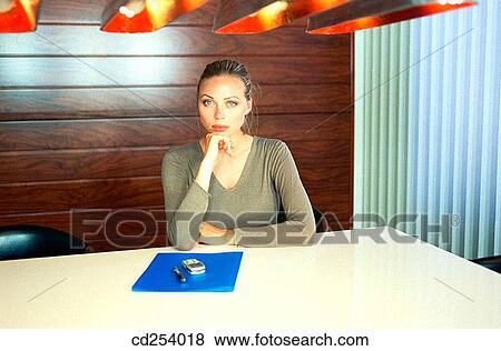 Ball-point pen, blue eyes, business, businesspeople, businesswoman View Large Photo Image Stock Photo - Ball-point pen, blue eyes, business, businesspeople, businesswoman. Fotosearch