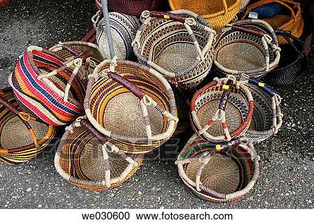 Baskets for sale on a market, Ratisbone/Regensburg, Upper Palatinate, Bavaria, Germany View Large Photo Image Stock Image - Baskets for sale on a market, Ratisbone/Regensburg, Upper Palatinate, Bavaria, Germany. Fotosearch