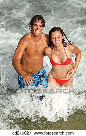 Stock Photo - bathe, beach, bathing, amusement. Fotosearch
