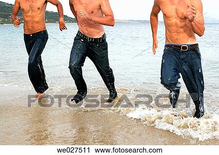 Stock Image - bathe, beach, bathing, anonymous. Fotosearch