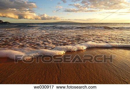 Beach sunset. Maui, Hawaii. USA View Large Photo Image Stock Photo - Beach sunset. Maui, Hawaii. USA. Fotosearch