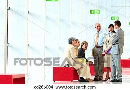 Picture - bench, business, businessman, businesspeople, businesswoman. Fotosearch