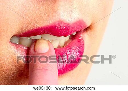Biting nails, Close-up, concern, contemporary View Large Photo Image Stock Image - Biting nails, Close-up, concern, contemporary. Fotosearch