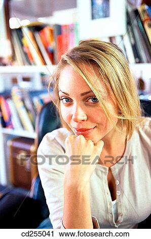 blond, Close-up, blue eyes, at-home View Large Photo Image Stock Image - blond, Close-up, blue eyes, at-home. Fotosearch