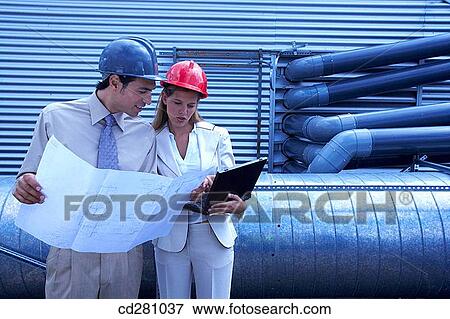 blueprint, colleague, architect View Large Photo Image Stock Photo - blueprint, colleague, architect. Fotosearch