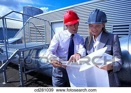 blueprint, colleague, architect View Large Photo Image Stock Photo - blueprint, colleague, architect. Fotosearch