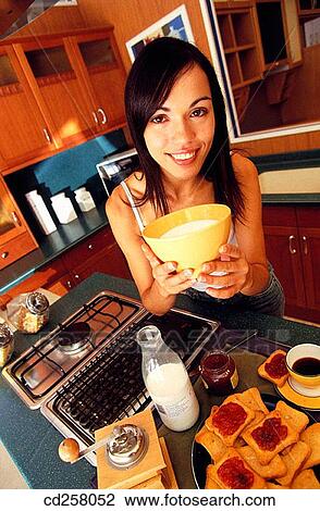 Stock Image - bowl, breakfast, at-home. Fotosearch