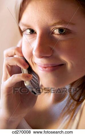 brunette, calling, cell phone, Close-up View Large Photo Image Stock Photo - brunette, calling, cell phone, Close-up. Fotosearch