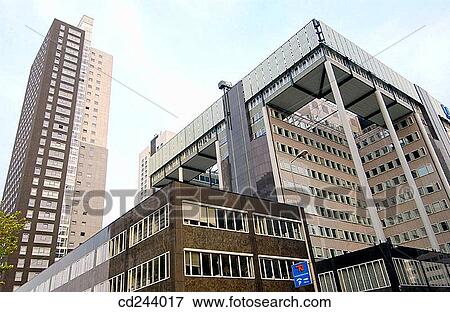 Stock Photo - Buildings on Stationsplein. Rotterdam. Netherlands. Fotosearch