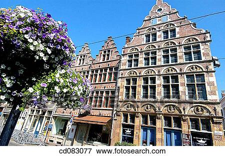 Stock Photo - Burgstraat. Ghent. Flanders, Belgium. Fotosearch