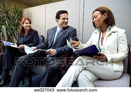 Stock Image - business, businessman, businesspeople, businesswoman, candidate, chat. Fotosearch
