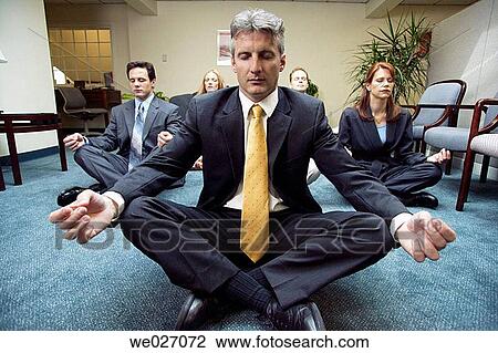 Stock Image - business, businessman, businesspeople, businesswoman, calm, chilling out. Fotosearch