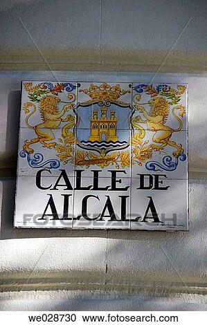 Calle de Alcalß sign, Madrid. Spain View Large Photo Image Stock Image - Calle de Alcalß sign, Madrid. Spain. Fotosearch