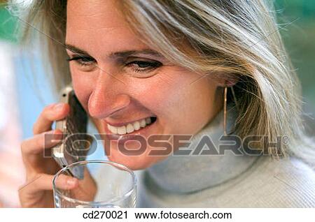 Stock Image - calling, cell phone, Close-up. Fotosearch
